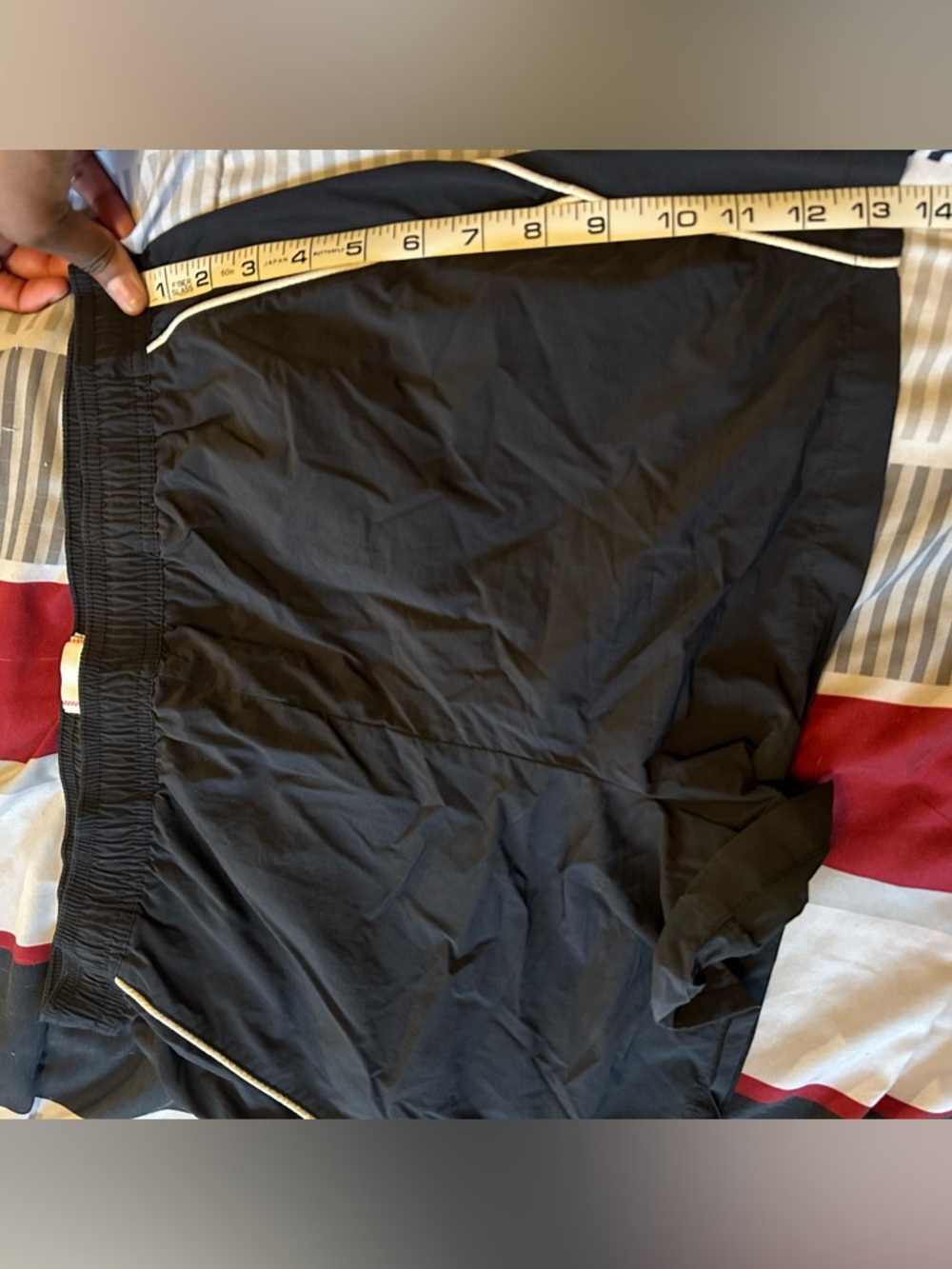 BDG Black Shorts with White Label and Red Stitching